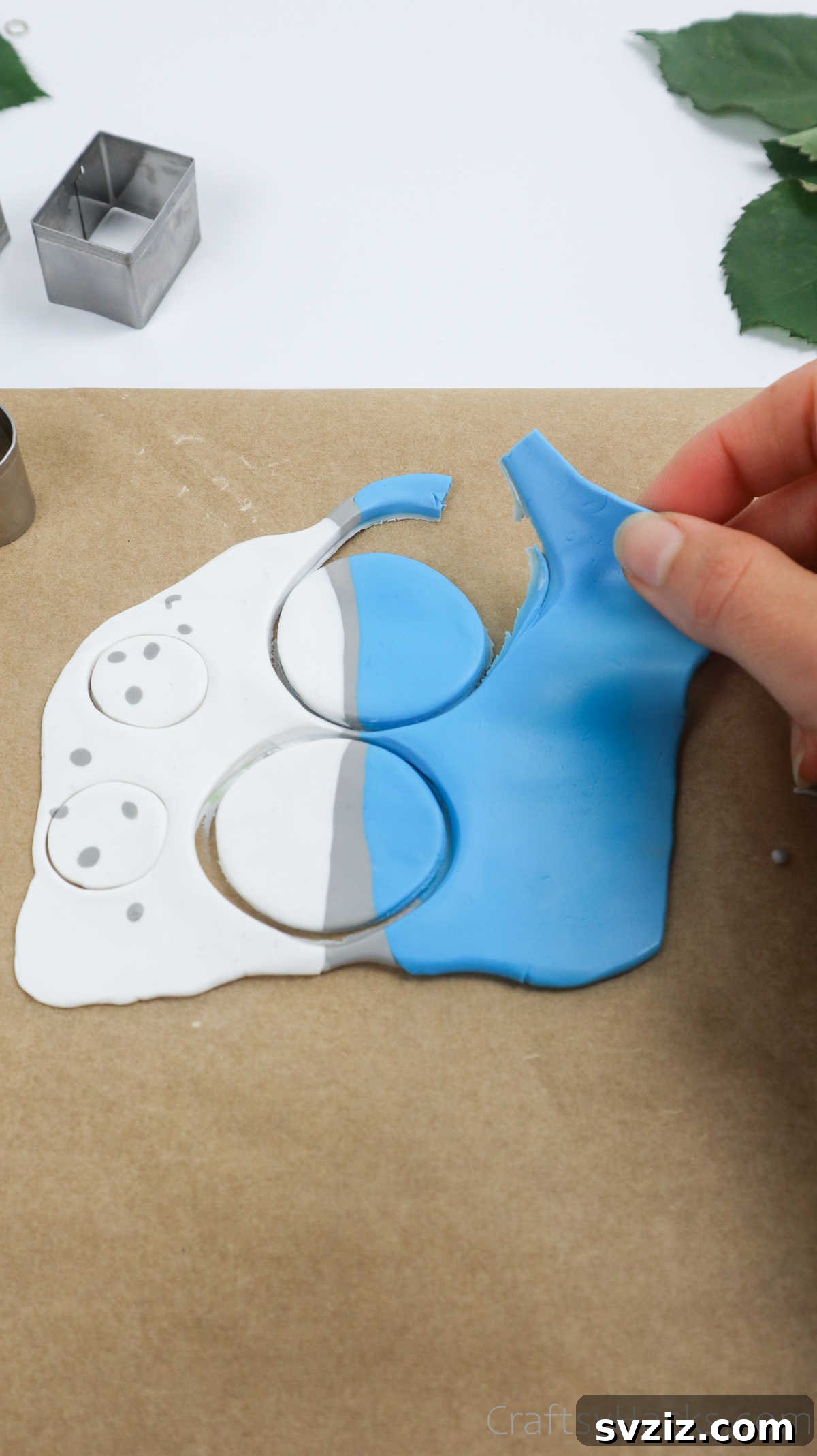 Craft Your Own Polymer Clay Earrings 25 Removing excess polymer clay from around cut shapes