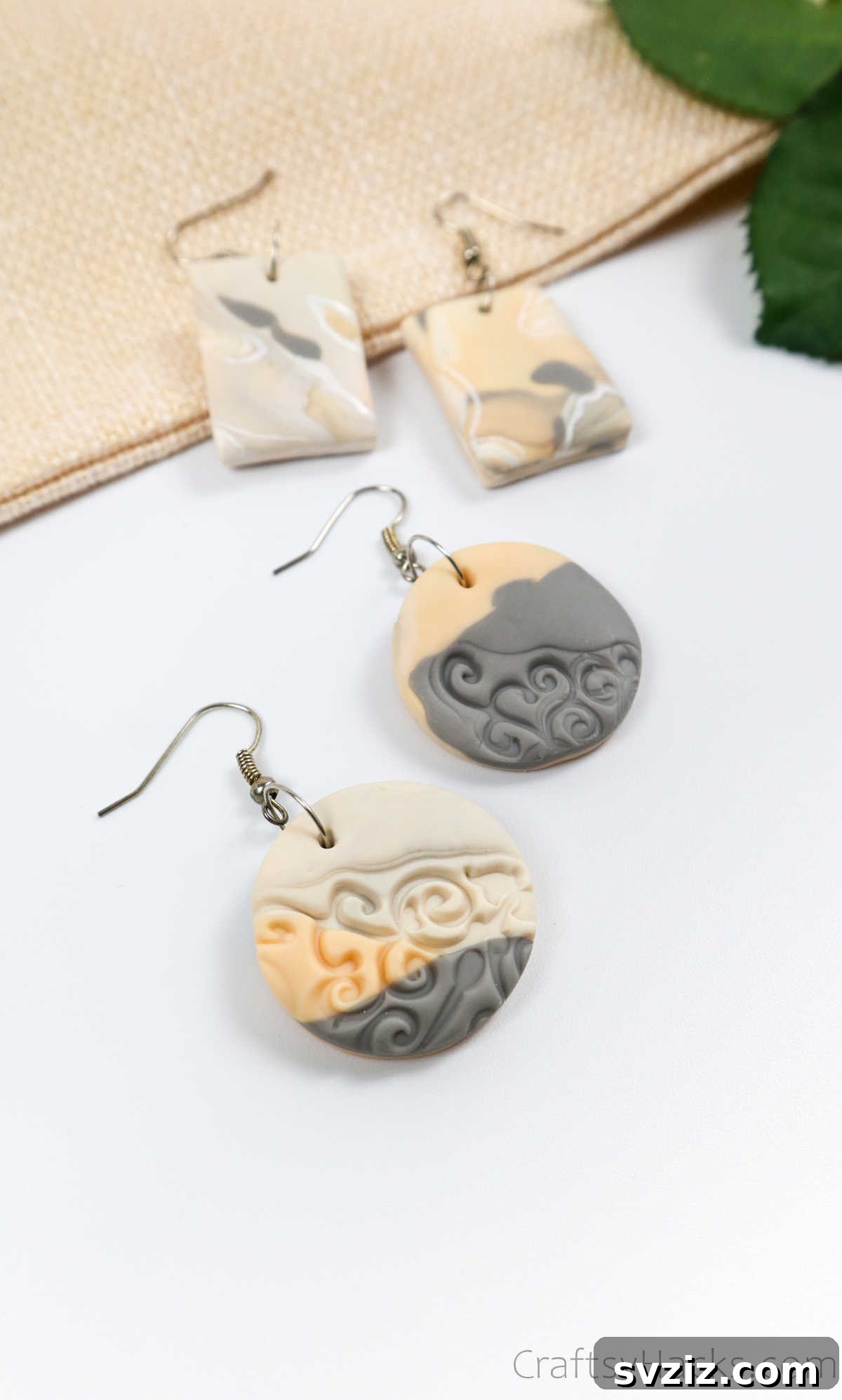 Craft Your Own Polymer Clay Earrings 4 Two pairs of beautifully patterned polymer clay earrings