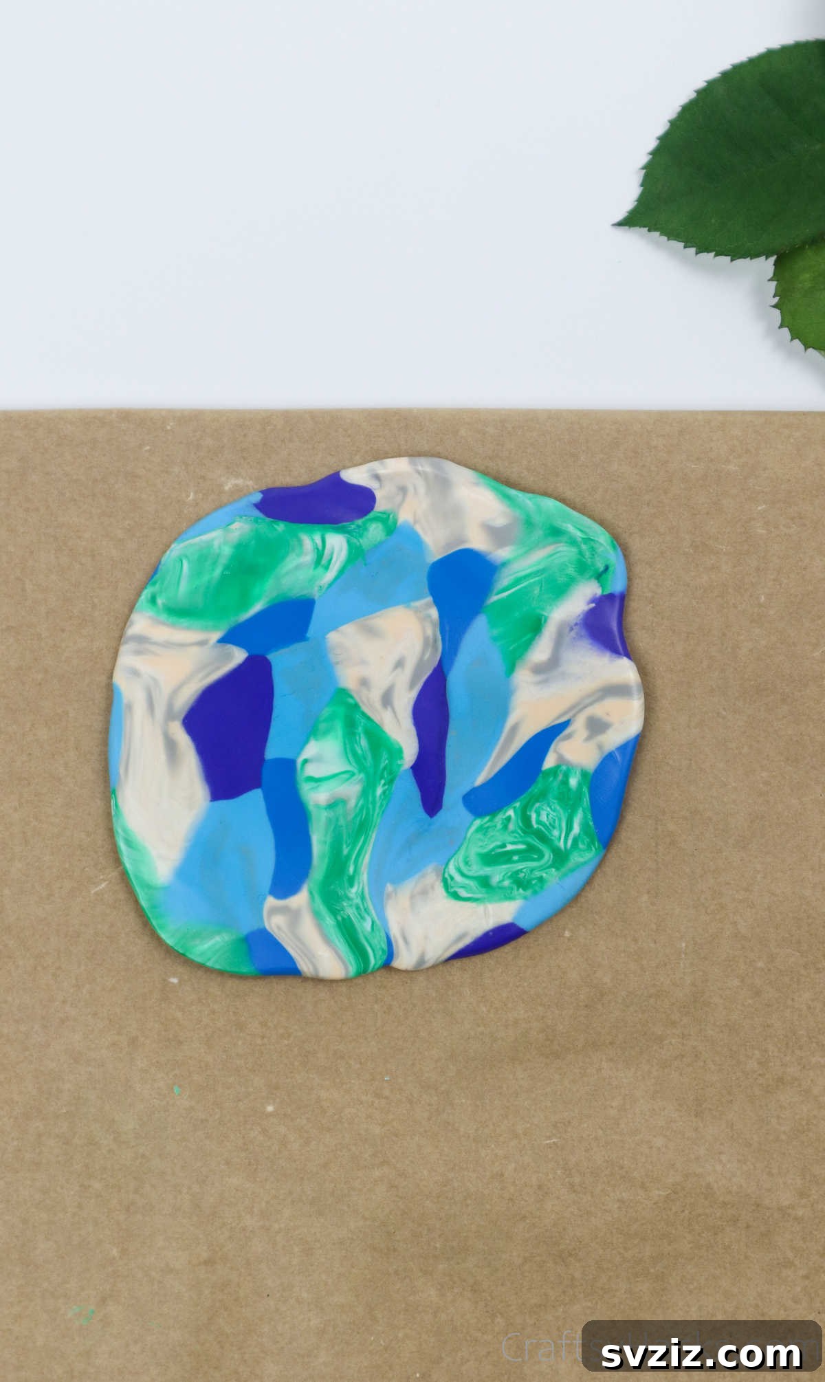 Craft Your Own Polymer Clay Earrings 43 Final rolled out polymer clay sheet with layered colors