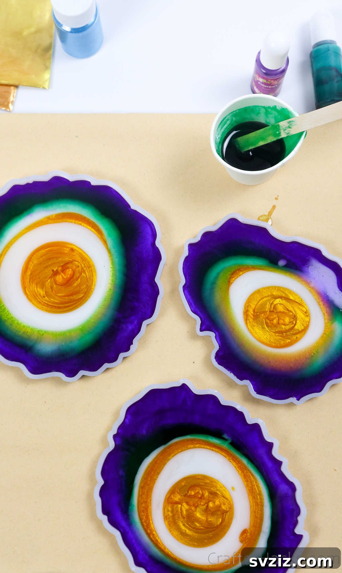 DIY Resin Coasters A Complete Guide 19 resin colors in molds