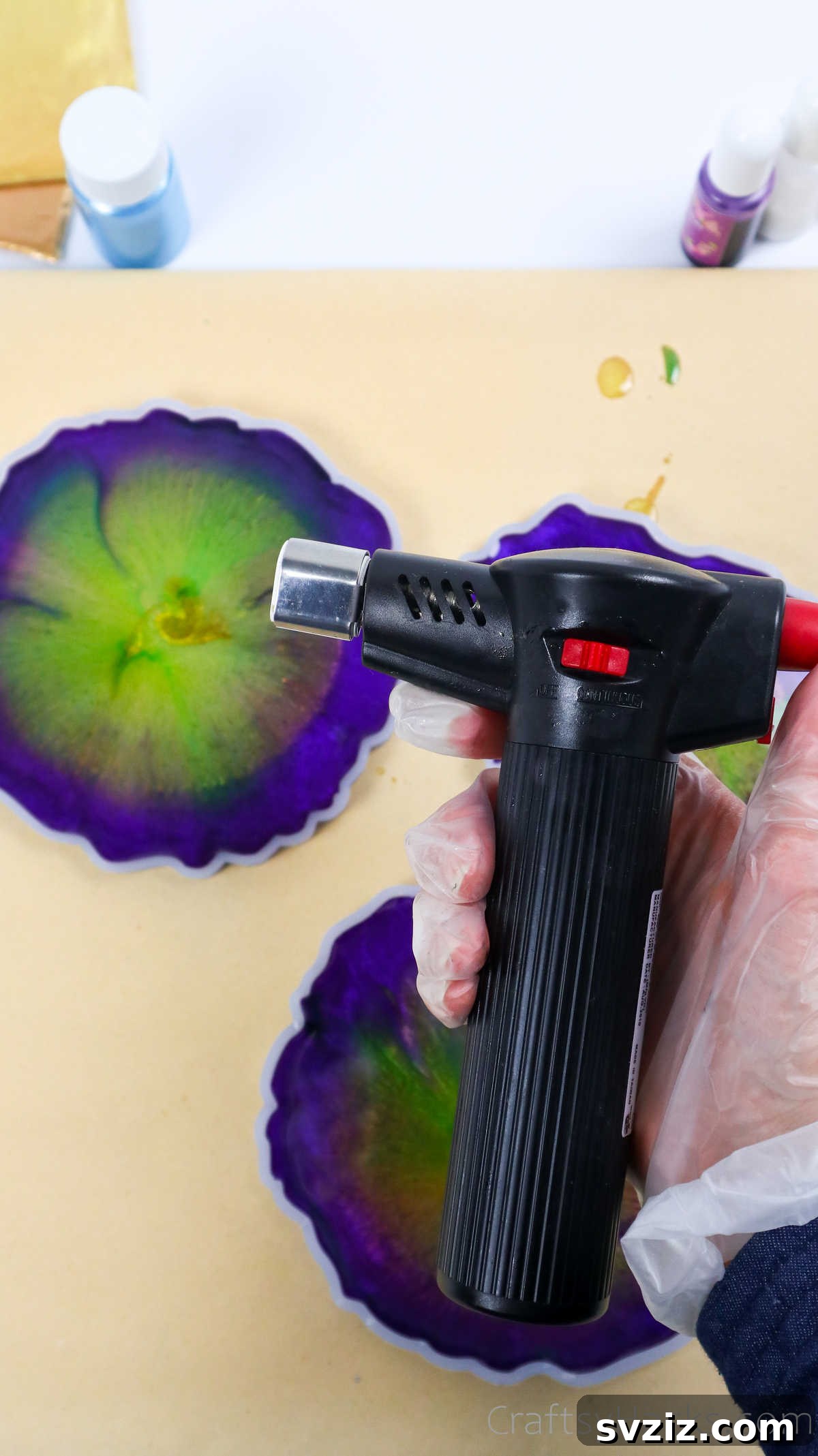 DIY Resin Coasters A Complete Guide 23 holding heat gun