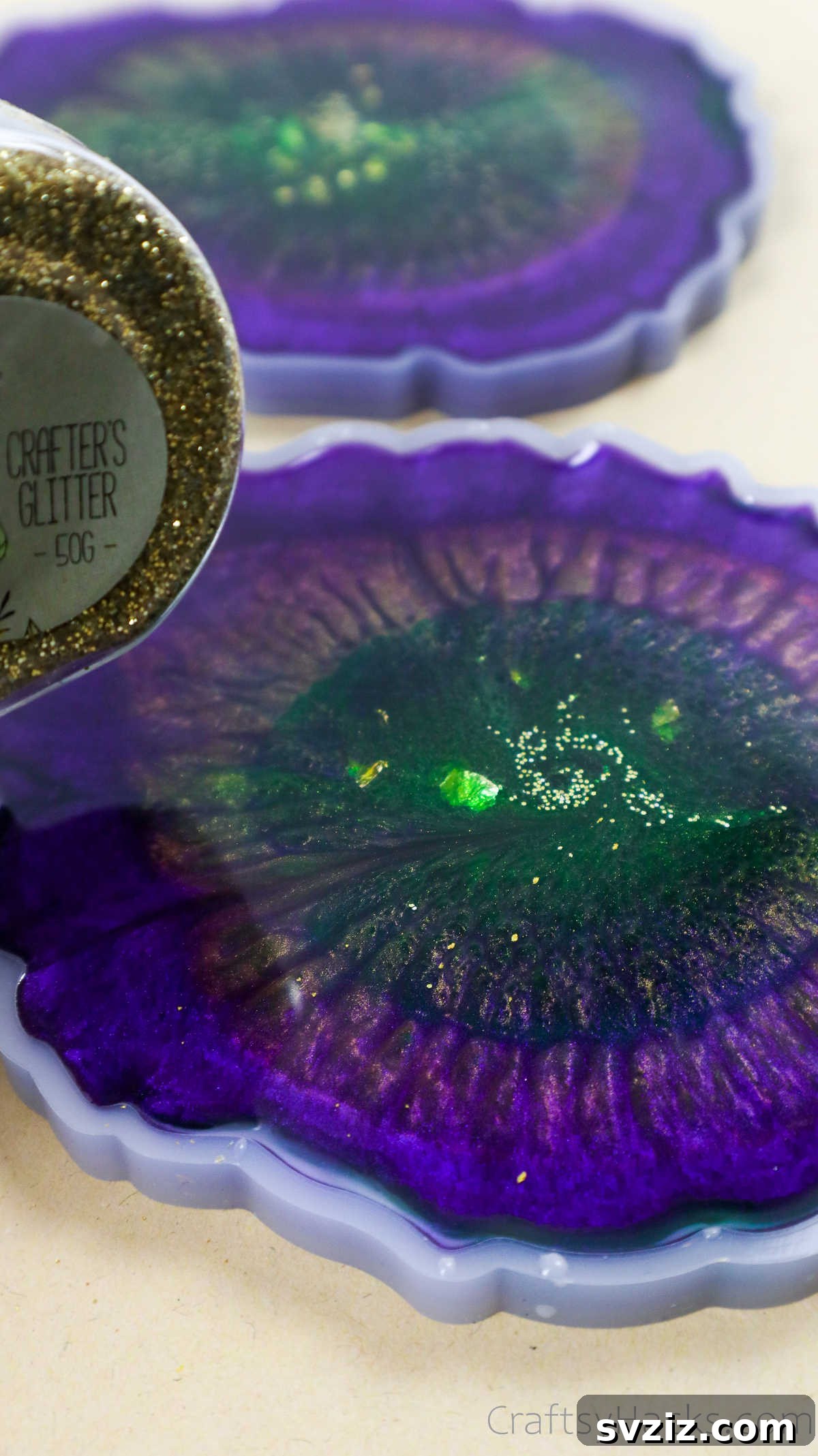 DIY Resin Coasters A Complete Guide 24 adding glitter