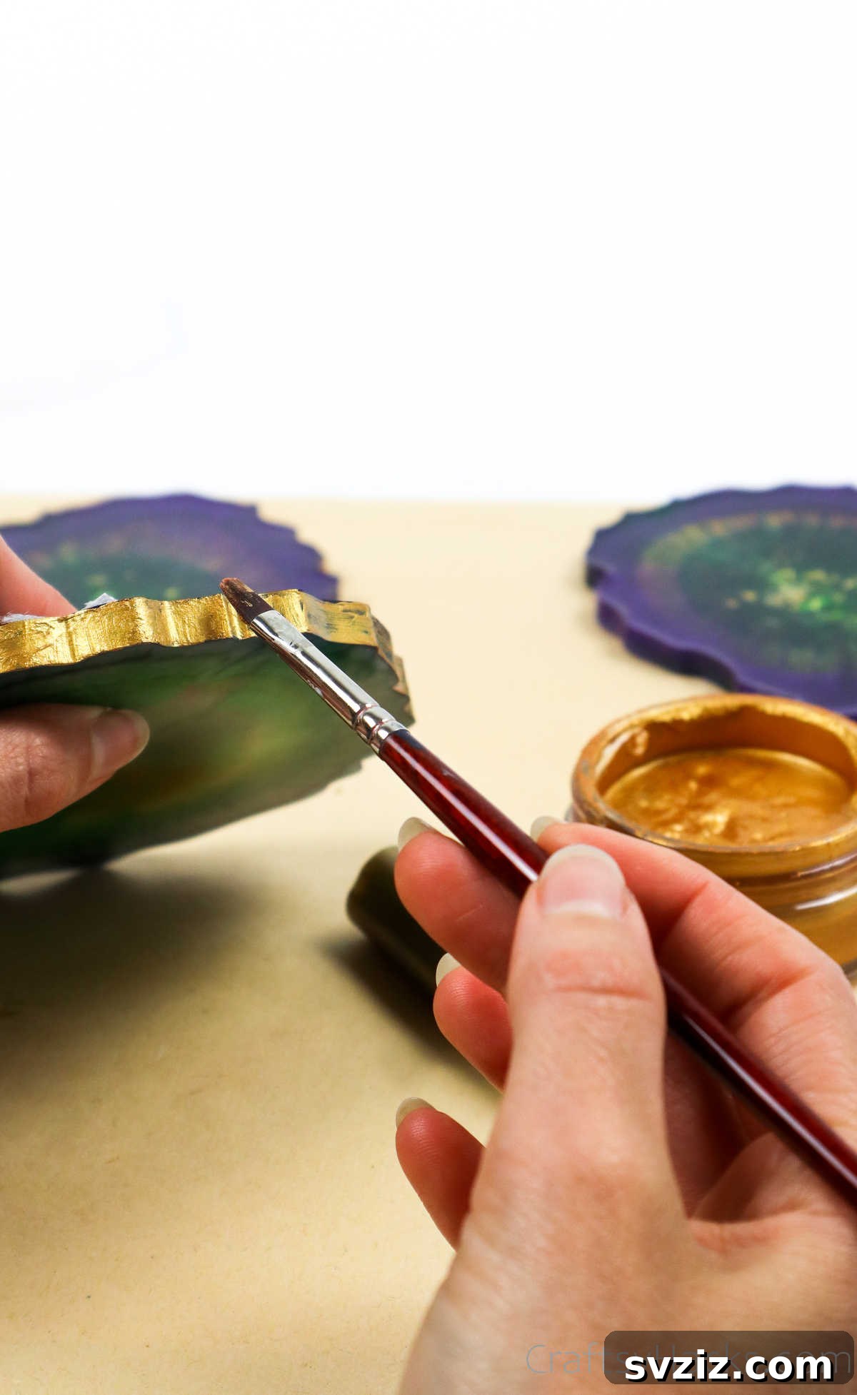 DIY Resin Coasters A Complete Guide 29 painting gold edges