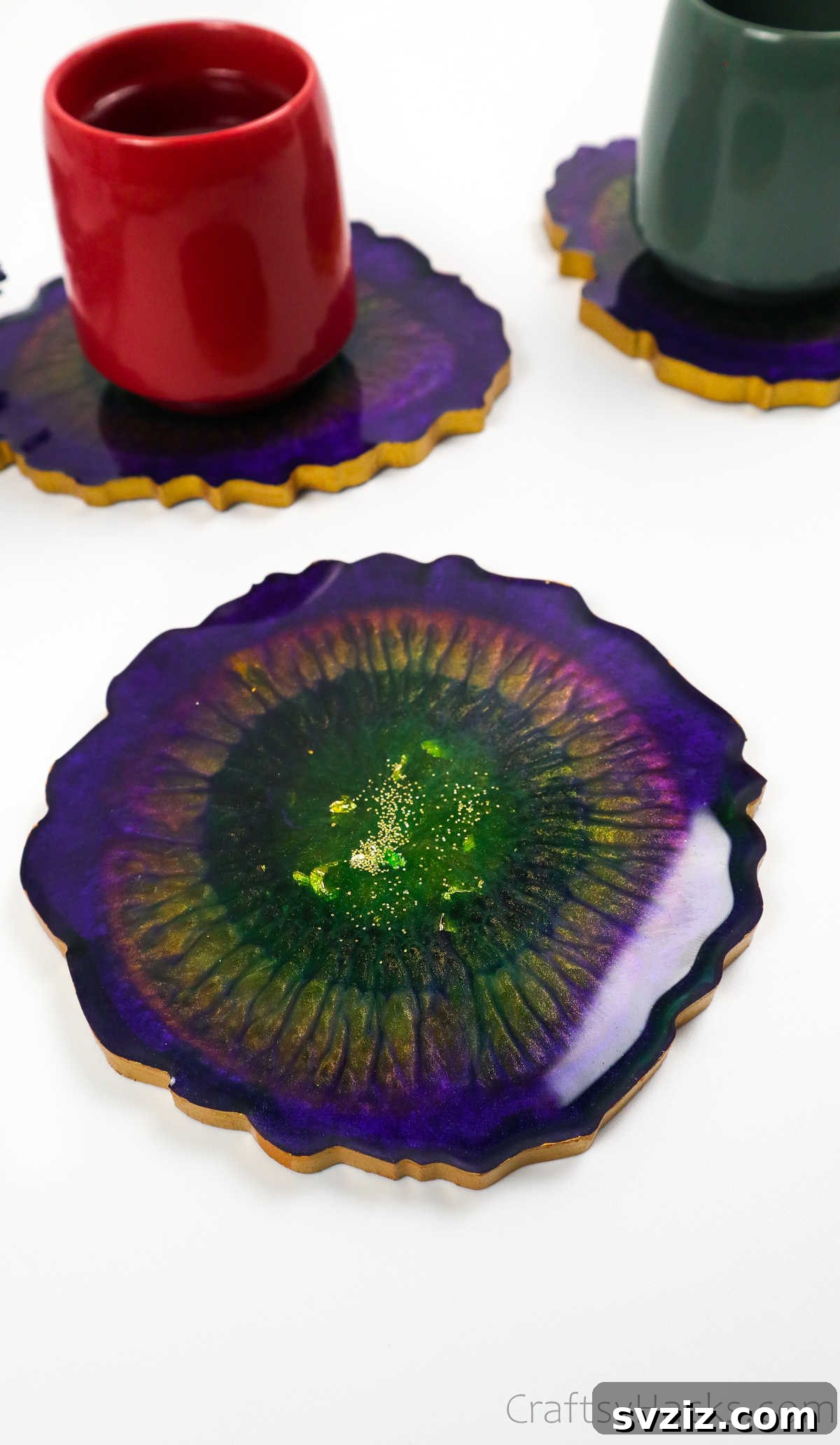 DIY Resin Coasters A Complete Guide 4 mugs on coasters