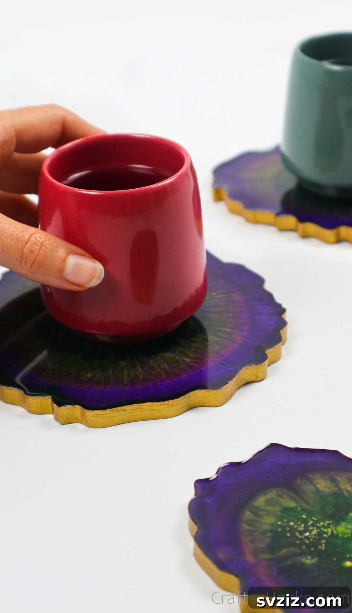 DIY Resin Coasters A Complete Guide 33 placing mug on coaster