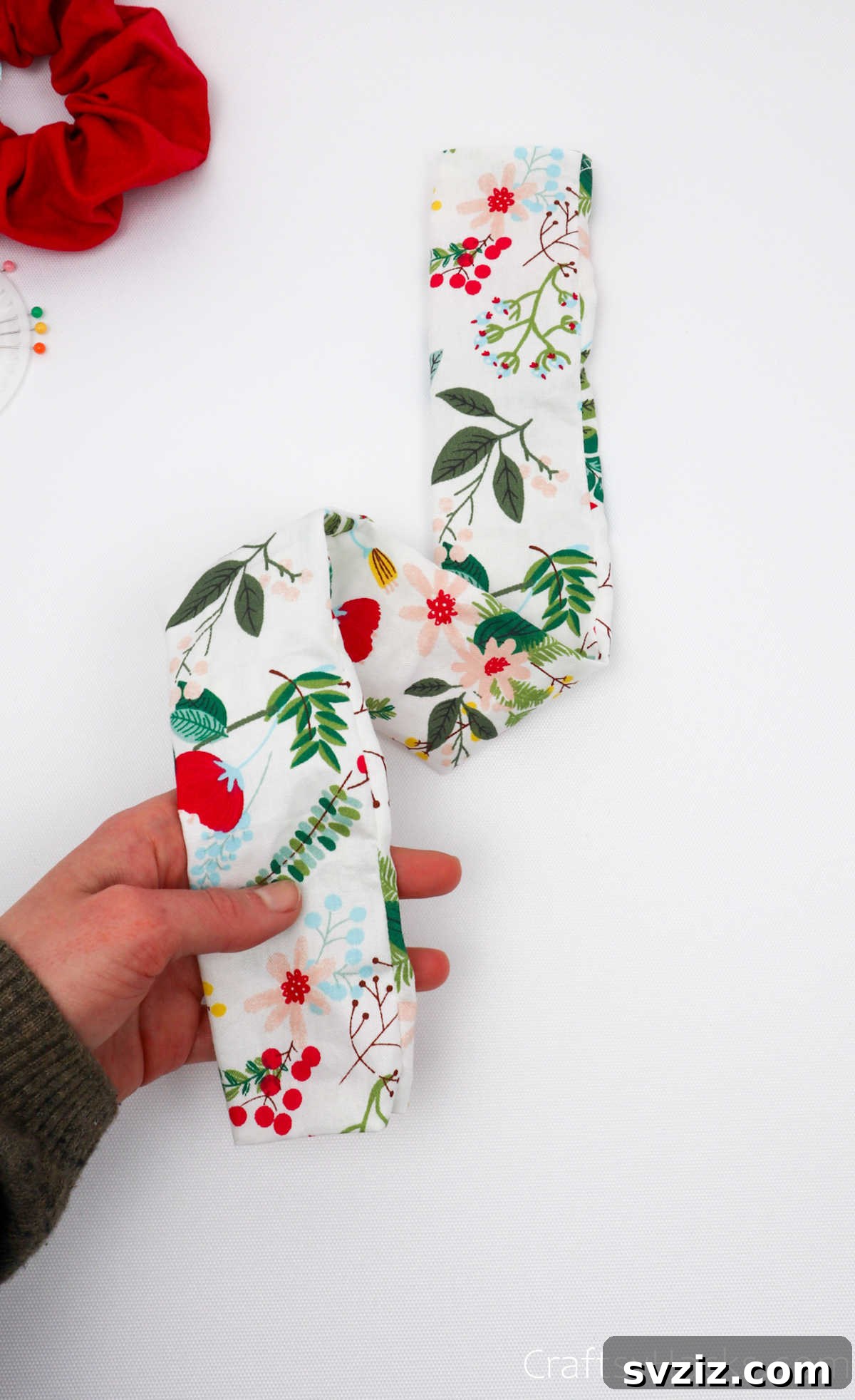 Craft Your Perfect Hair Scrunchie 13 Right side of fabric tube now facing out for scrunchie