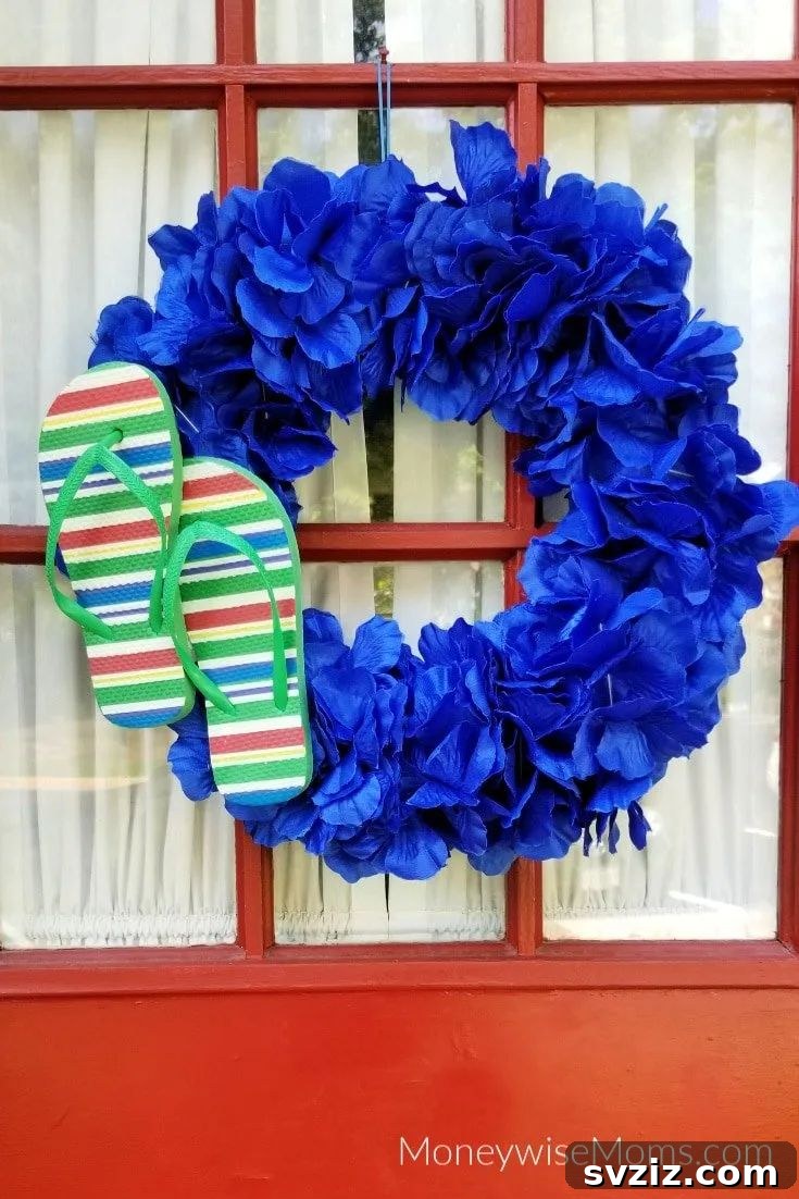 DIY Dollar Tree Summer Wreath for vibrant seasonal decor