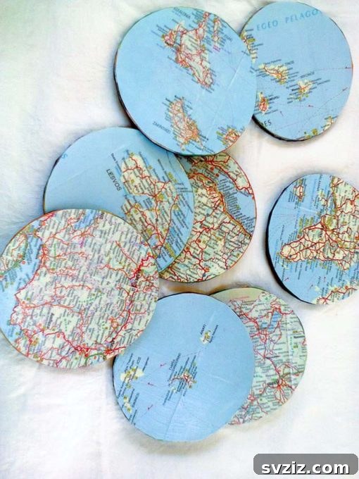 DIY Map Coasters, a creative craft for teens and travelers