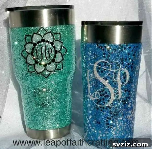 DIY Glitter Tumbler, a glamorous Dollar Store craft for teens