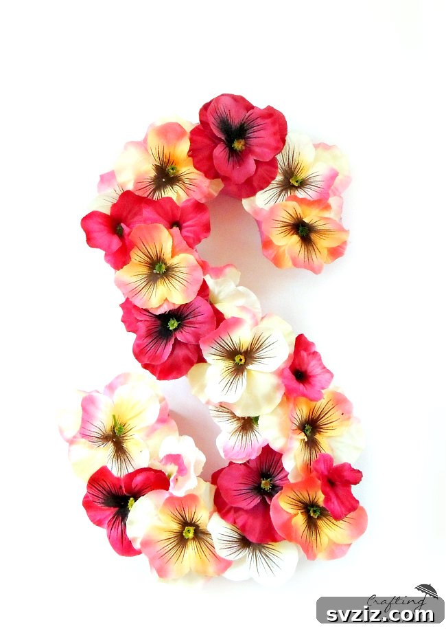 DIY Flower Covered Letters for personalized room decor