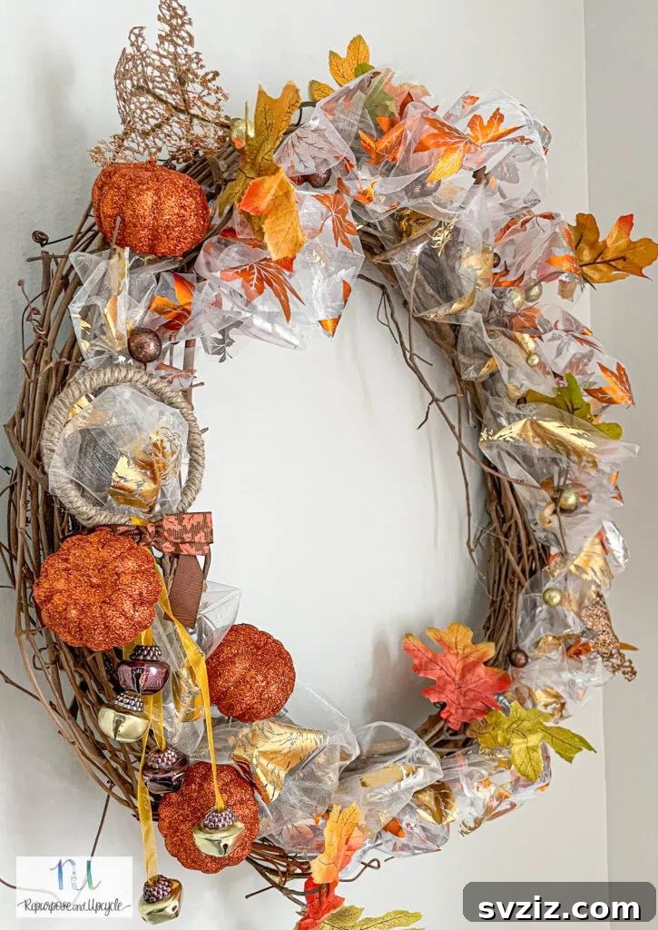 DIY Dollar Tree Fall Wreath for seasonal home decor
