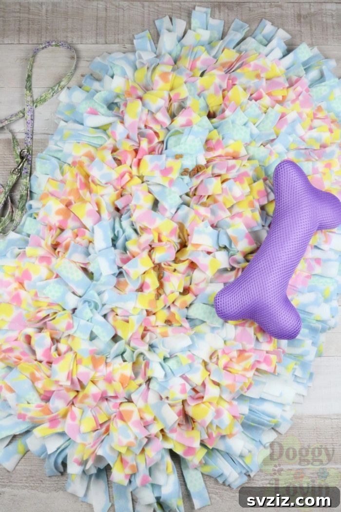Handmade Dog Snuffle Mat from Dollar Store materials