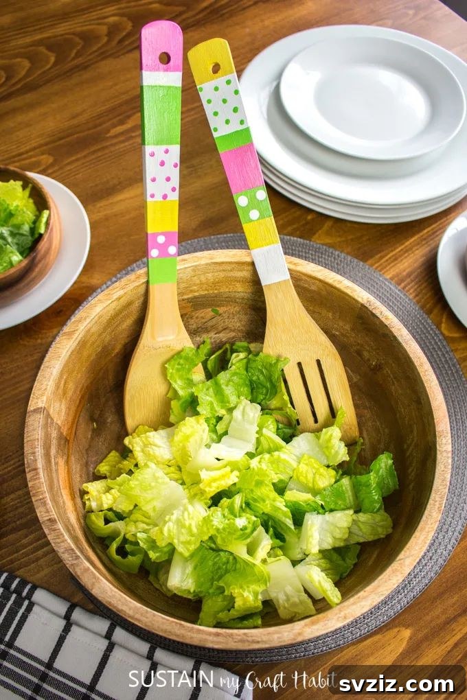 DIY Personalized Salad Tongs for kitchen decor