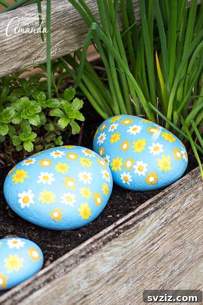 41 Delightful Floral Art Projects 29 Simple Daisy Painted Rocks Craft