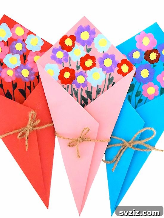 41 Delightful Floral Art Projects 4 DIY Fingerprint Flower Bouquet Craft