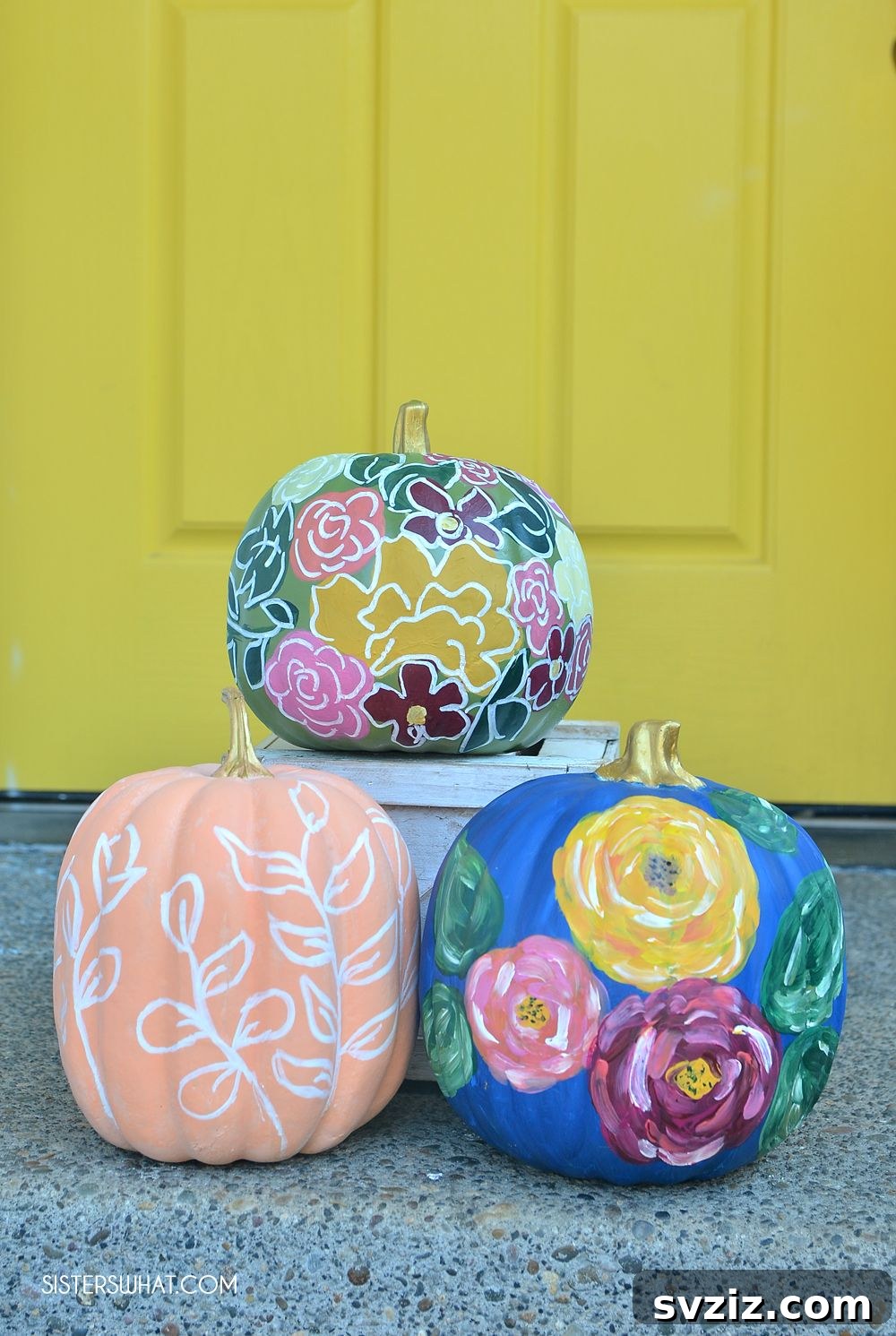 41 Delightful Floral Art Projects 33 Modern Floral Pumpkin Painting Idea