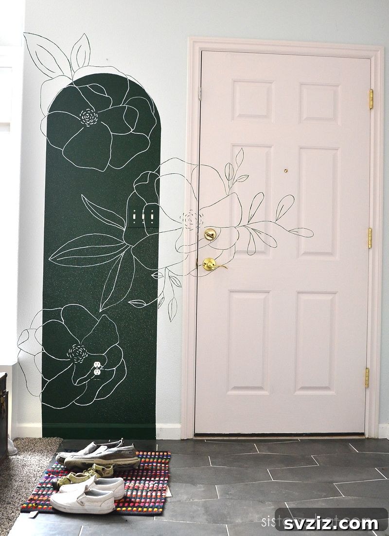 41 Delightful Floral Art Projects 35 DIY Floral Mural Painting with Projector