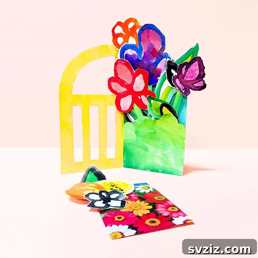 41 Delightful Floral Art Projects 36 DIY Watercolor Flower Garden Card