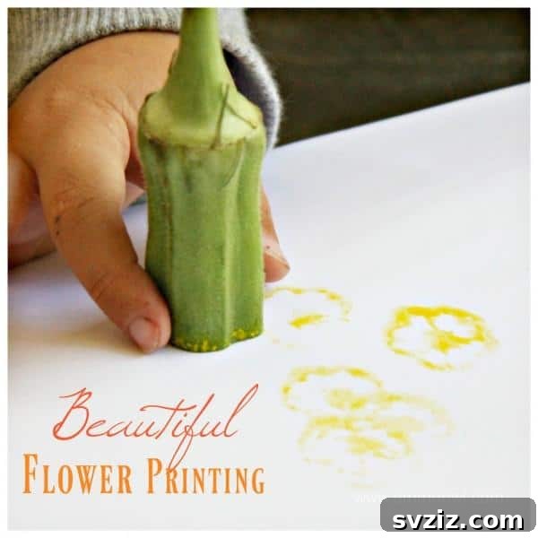 41 Delightful Floral Art Projects 40 Creative Okra Flower Printing Art