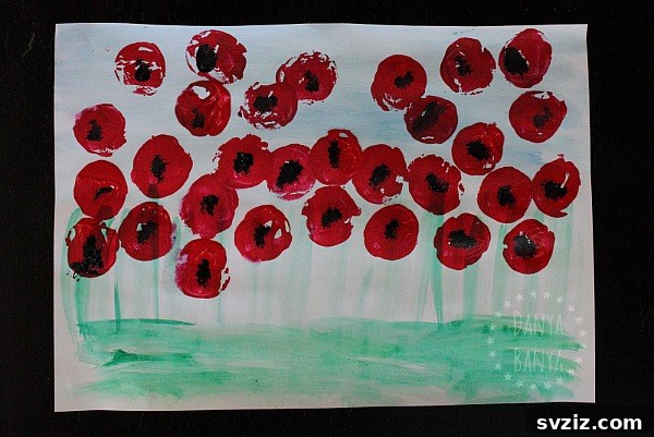 41 Delightful Floral Art Projects 7 Poppy Field Painting for Remembrance Day