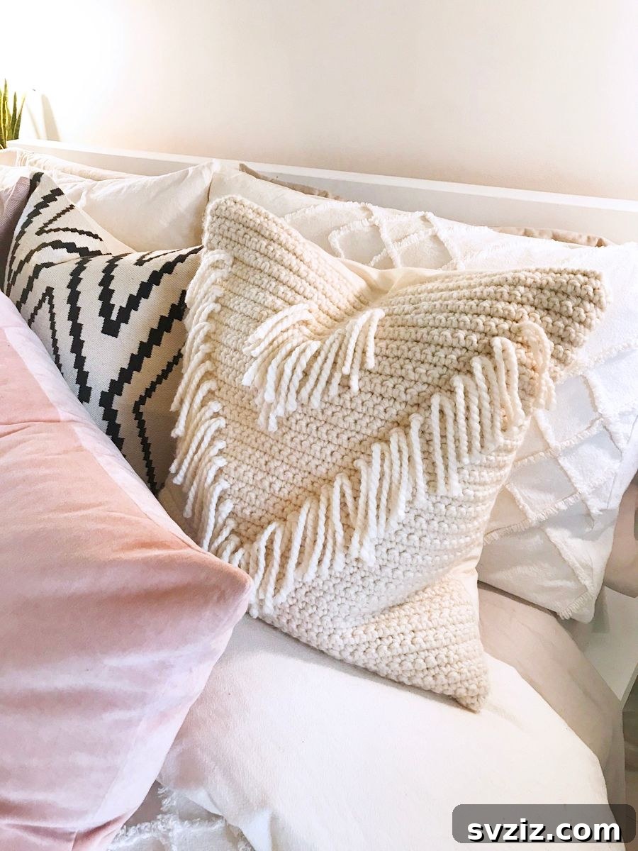 DIY Dream Bedroom: 51 Budget-Friendly Decor Hacks 3 Crochet Pillow with Tassels