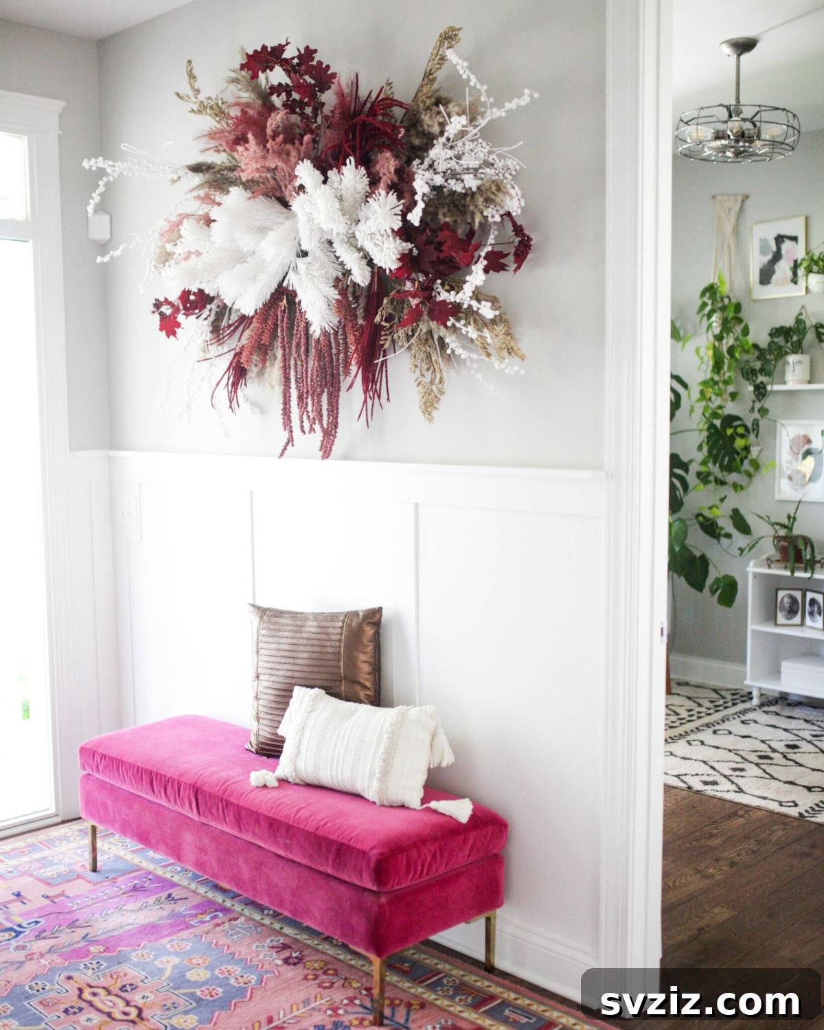 DIY Dream Bedroom: 51 Budget-Friendly Decor Hacks 27 Floral Wall Hanging