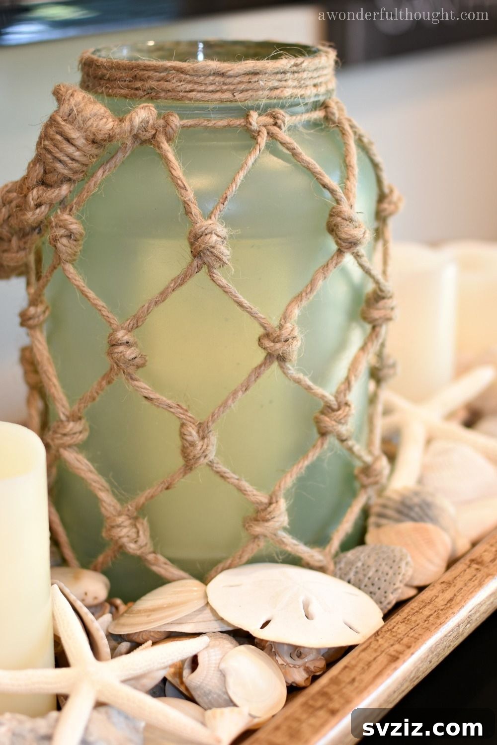 DIY Dream Bedroom: 51 Budget-Friendly Decor Hacks 30 Seaglass Rope Lantern