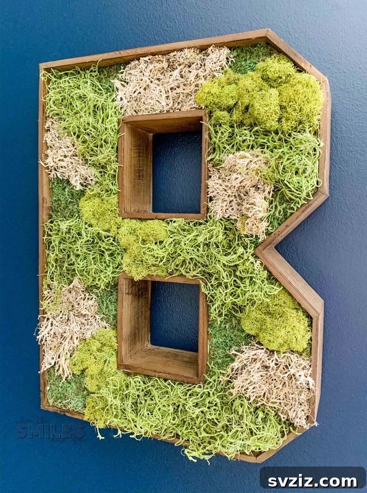 DIY Dream Bedroom: 51 Budget-Friendly Decor Hacks 5 Wooden Mossy Letter