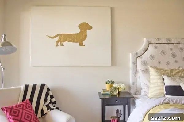 DIY Dream Bedroom: 51 Budget-Friendly Decor Hacks 41 Gold Leaf Art