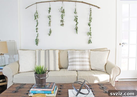 DIY Dream Bedroom: 51 Budget-Friendly Decor Hacks 45 Eucalyptus Branch Wall Decor