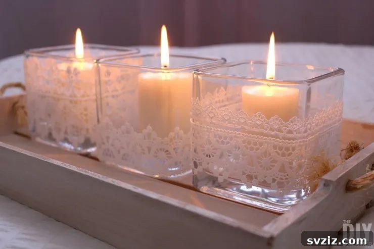 DIY Dream Bedroom: 51 Budget-Friendly Decor Hacks 49 Lace Candle Holders