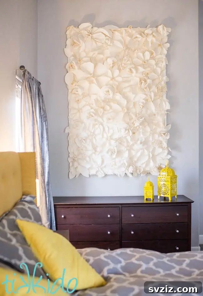 DIY Dream Bedroom: 51 Budget-Friendly Decor Hacks 6 Paper Flower Wall Decor