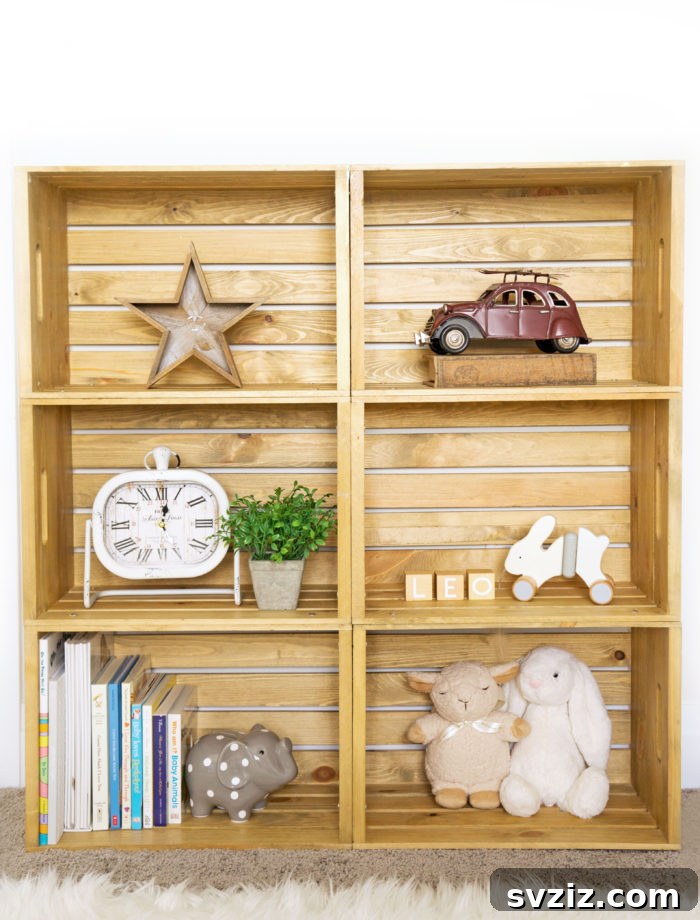 DIY Dream Bedroom: 51 Budget-Friendly Decor Hacks 52 Wooden Crate Shelf