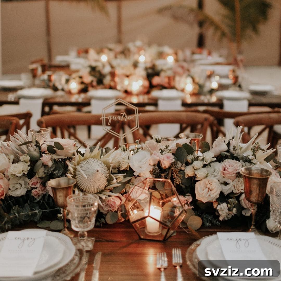 25 Gorgeous Wedding Centerpiece Inspirations 16 Stunning Flower Garland Table Decoration