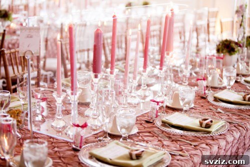 25 Gorgeous Wedding Centerpiece Inspirations 3 Elegant Pink Taper Candle Centerpiece