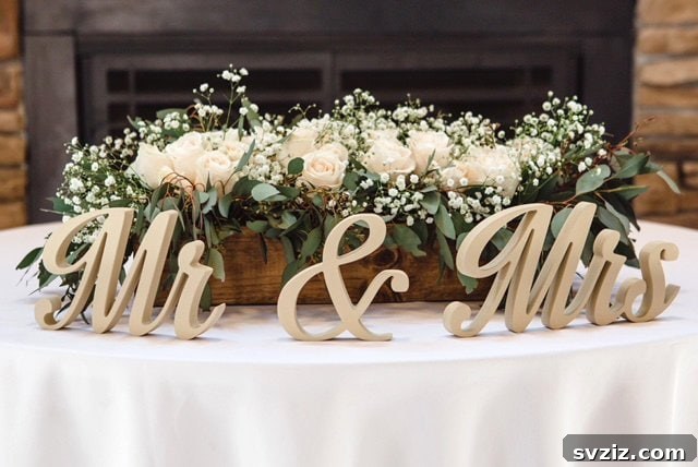 25 Gorgeous Wedding Centerpiece Inspirations 7 Chic Wooden Wedding Sign for Table Decor