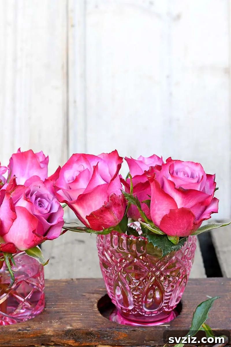 Hand-Painted Glass Bud Vases