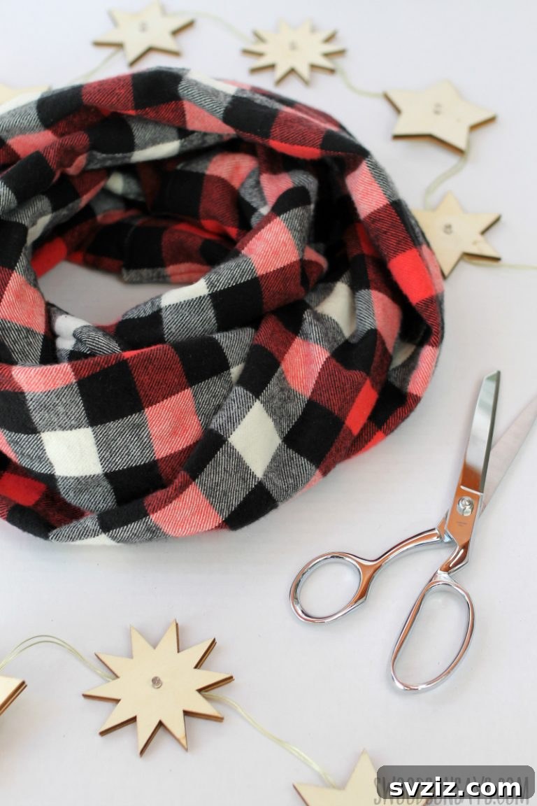 DIY Flannel Infinity Scarf