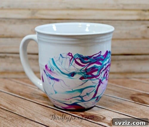 47 Clever Crafts Your Mom Will Love 34 DIY Marbled Mug Craft
