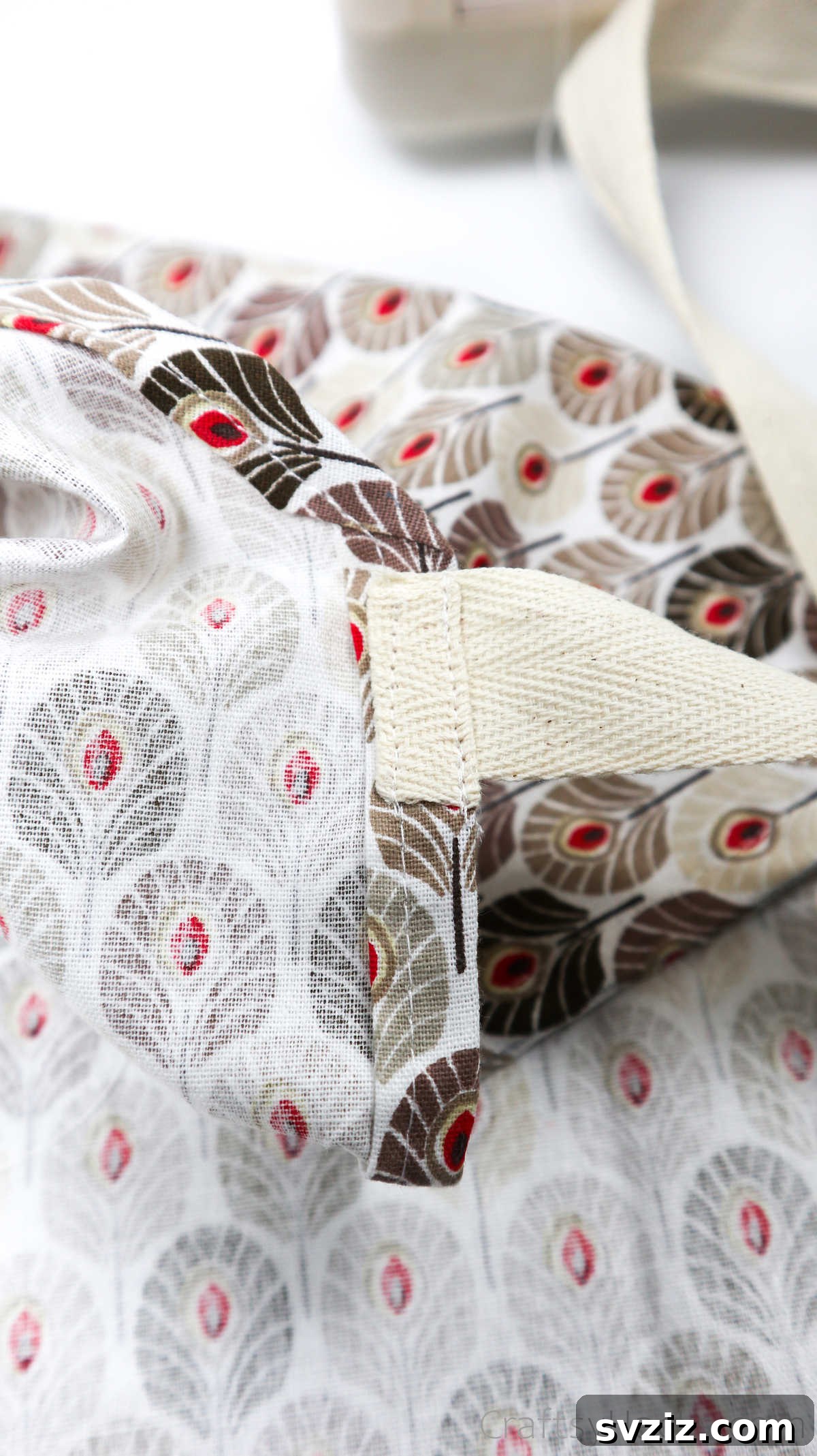 Craft Your Own Custom Apron 34 Close-up of a securely sewed ribbon strap on a DIY apron, showcasing the strong stitching for durability.