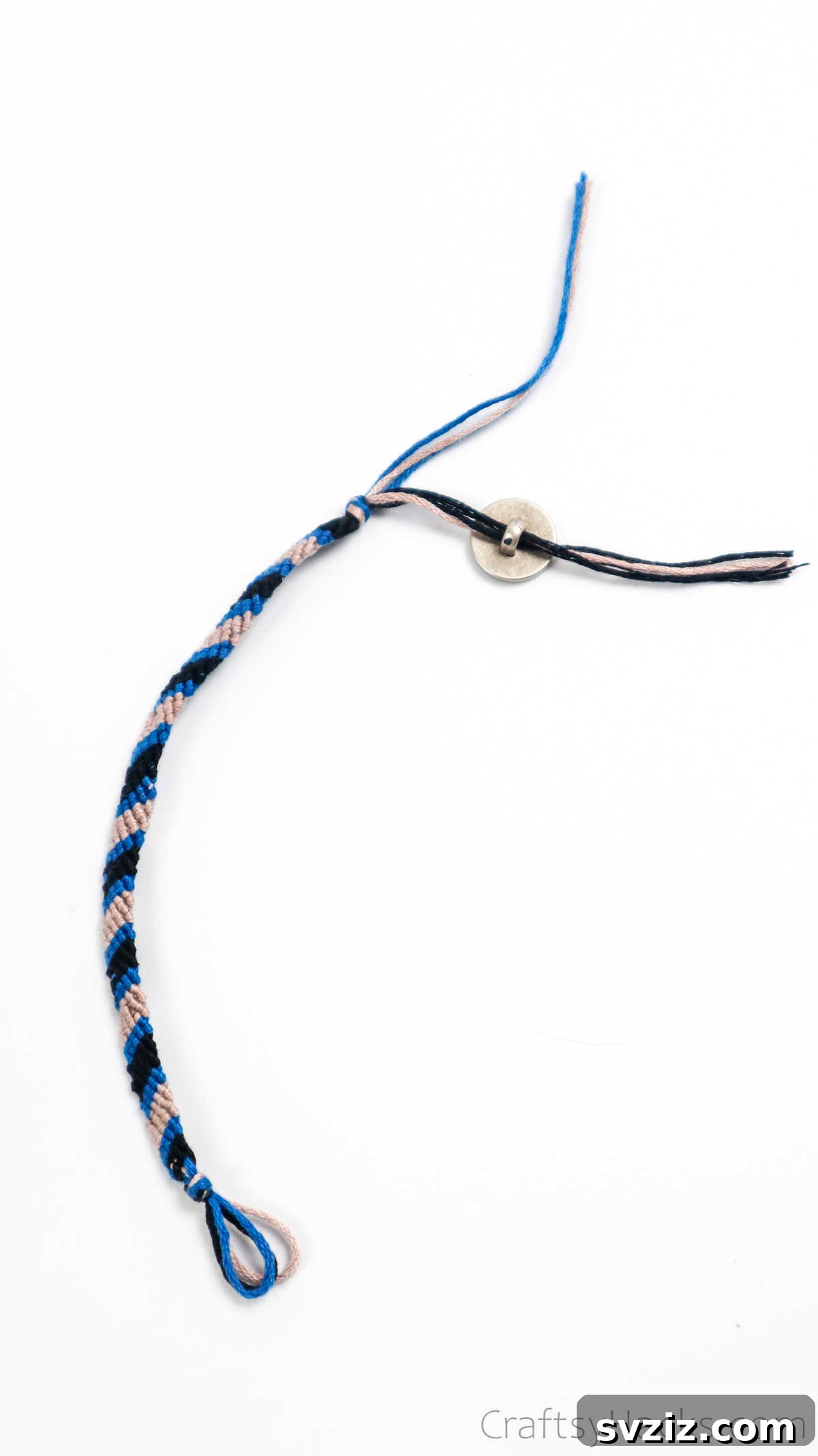 Crafting Friendship Bracelets 44 button on thread