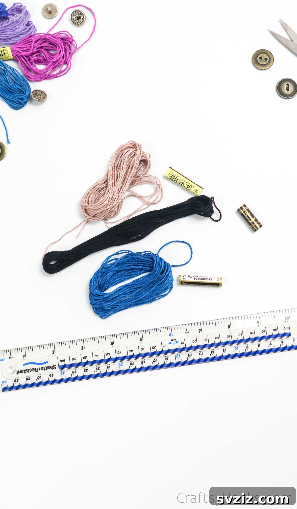 Crafting Friendship Bracelets 6 thread and ruler