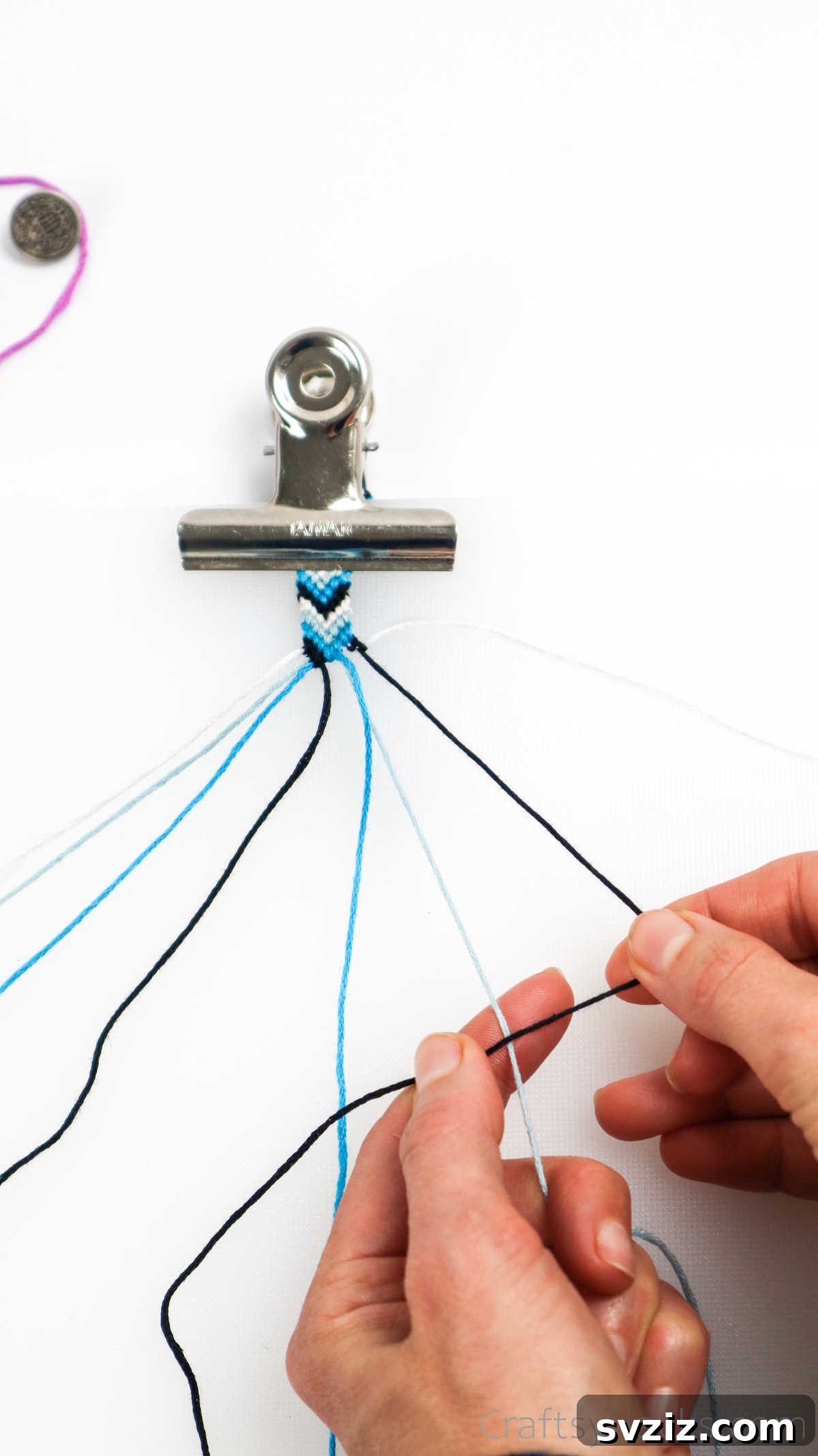 Crafting Friendship Bracelets 59 tying thread