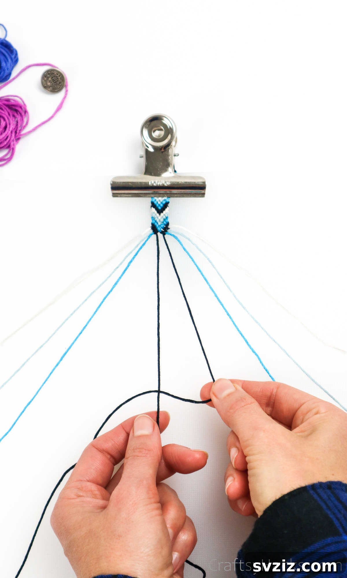 Crafting Friendship Bracelets 61 tying thread