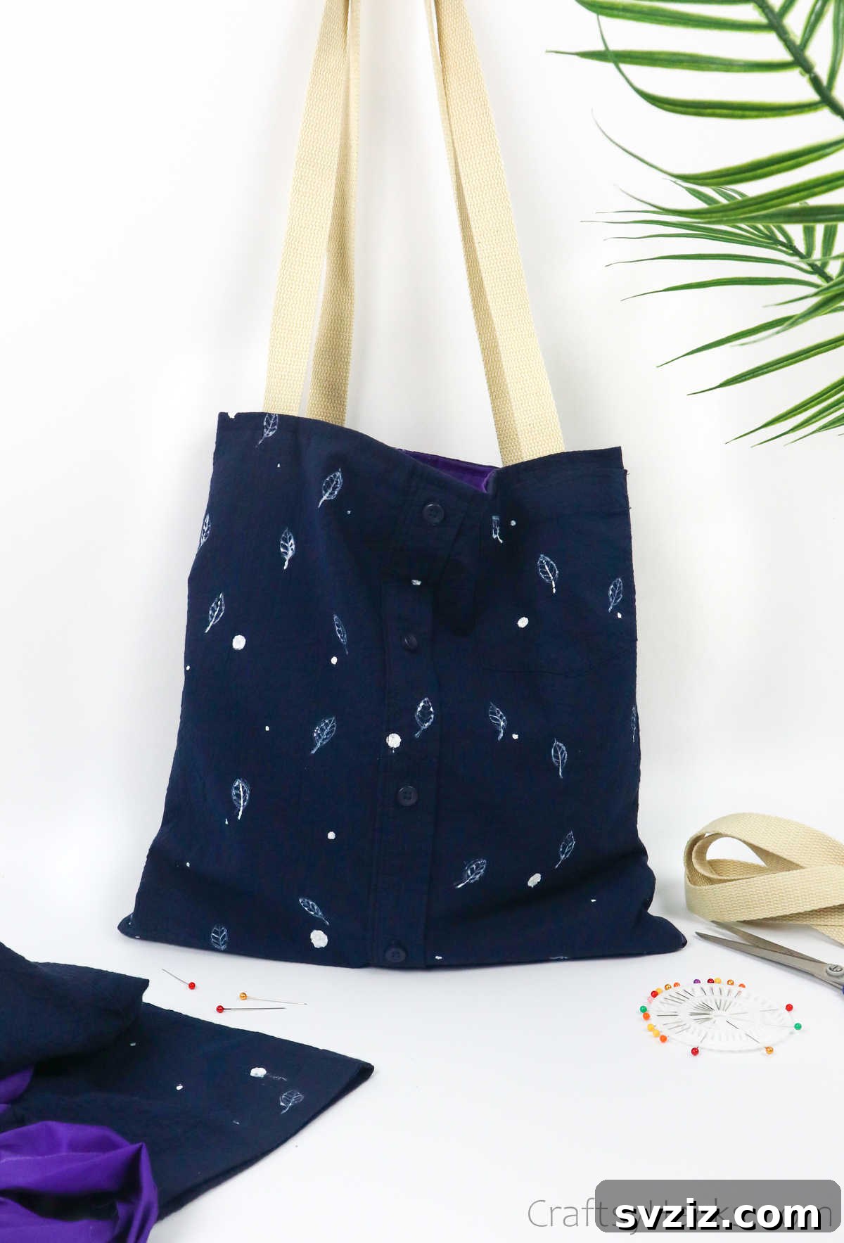 DIY tote bag crafted from an old shirt, showcasing sustainable fashion and creative upcycling