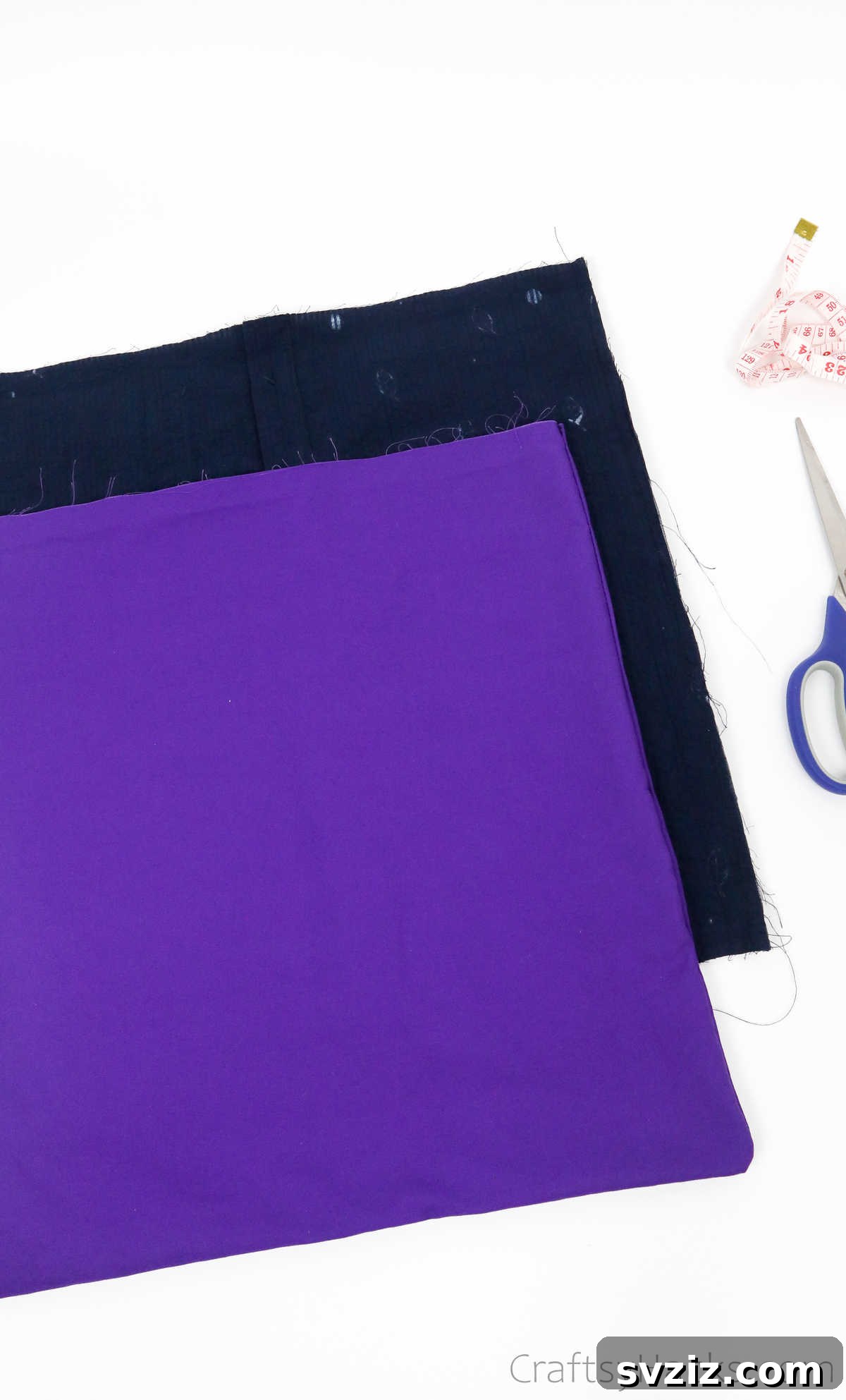 Lining fabric turned right side out, demonstrating preparation for combining with outer fabric