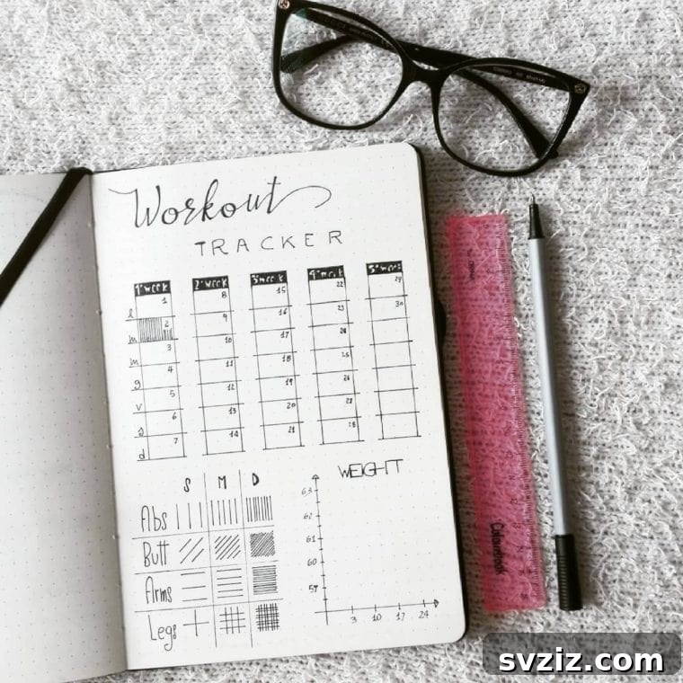 Bullet Journal Your Way to Weight Loss 20 Spreads 14 Workout Tracker with the Lines