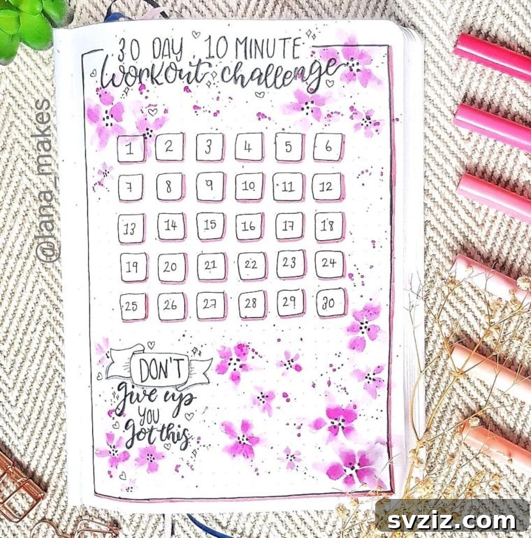 Bullet Journal Your Way to Weight Loss 20 Spreads 16 10 Minute Workout Challenge