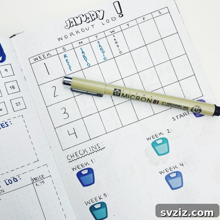 Bullet Journal Your Way to Weight Loss 20 Spreads 17 Weekly Check Ins