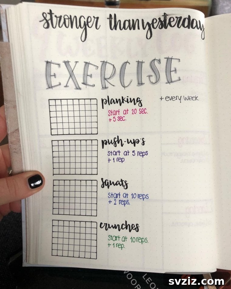 Bullet Journal Your Way to Weight Loss 20 Spreads 19 Stronger Than Yesterday